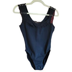 VTG Colesce Couture Bodysuit Tank Top Lace Sleeves
